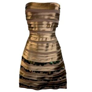 BCBGMAXAZRIA Metallic
Brown Feather Tiered Cocktail 02